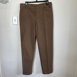 Eileen Fisher Brown Organic Cotton Straight Leg Pants Size M